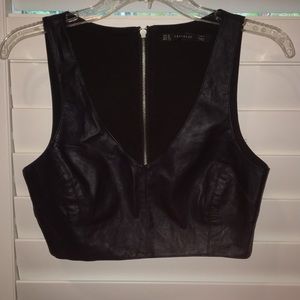 ZARA leather crop top